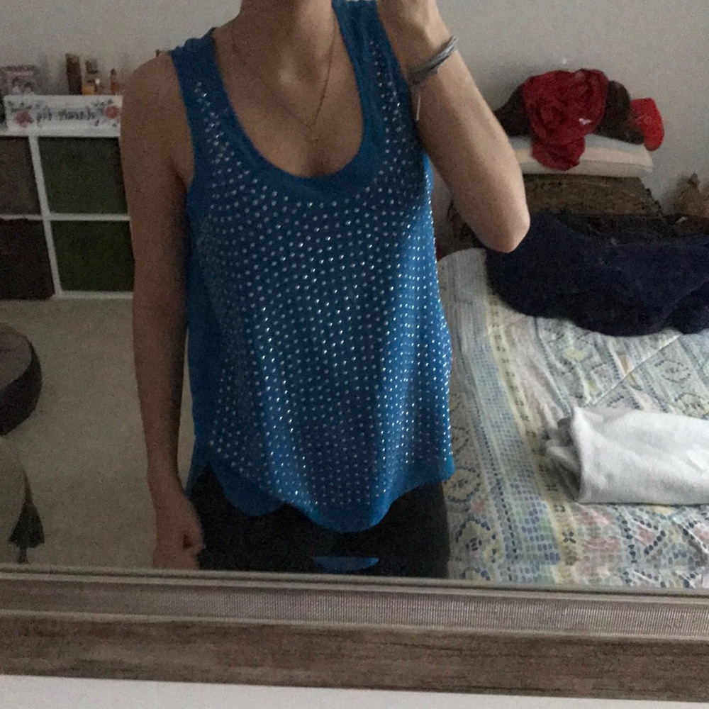A blue sparkly top